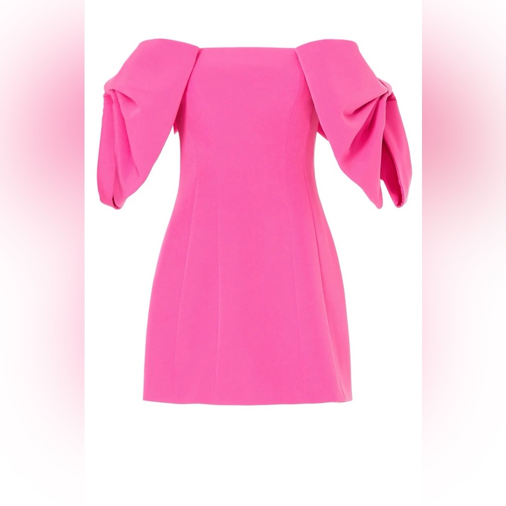 TOCCIN Off the Shoulder, Bow Sleeve Mini Dress in Pink, Size 6 - Picture 3 of 12